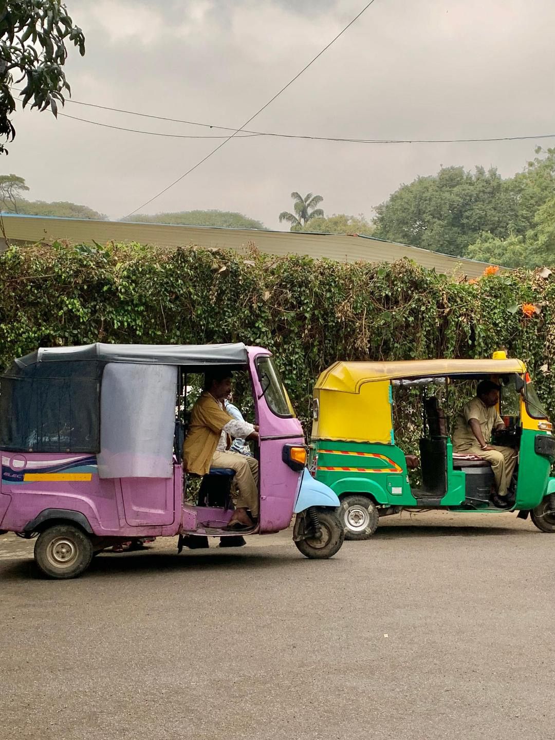 Autorickshaws lined up in a Bengaluru lane